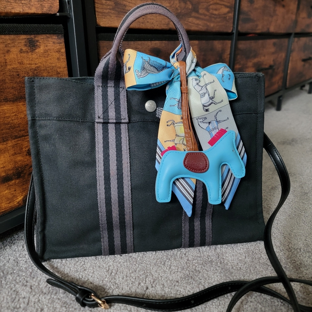 🟢Final Price!! Classic Authentic HERMES Black Canvas Tote Bag